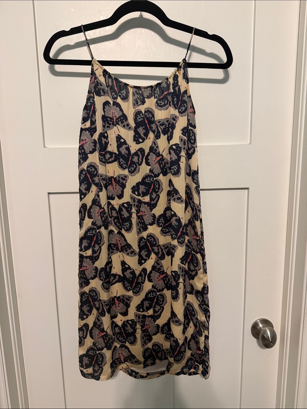 Tucker for Target Cream Slip Skirt with Navy and Soft Pink Butterfly Print